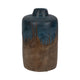 Rustic Floral Arrangement Vase | 14" | Blue & Brown Terracotta