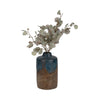 Rustic Floral Arrangement Vase | 14" | Blue & Brown Terracotta