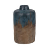 Rustic Floral Arrangement Vase | 14" | Blue & Brown Terracotta