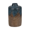 Rustic Floral Arrangement Vase | 14" | Blue & Brown Terracotta