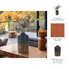 Rustic Floral Arrangement Vase | 14" | Blue & Brown Terracotta