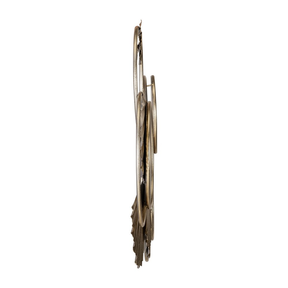 Mirrored Wall Decor | 27" Metallic Gold Iron Frame w Fan Loops