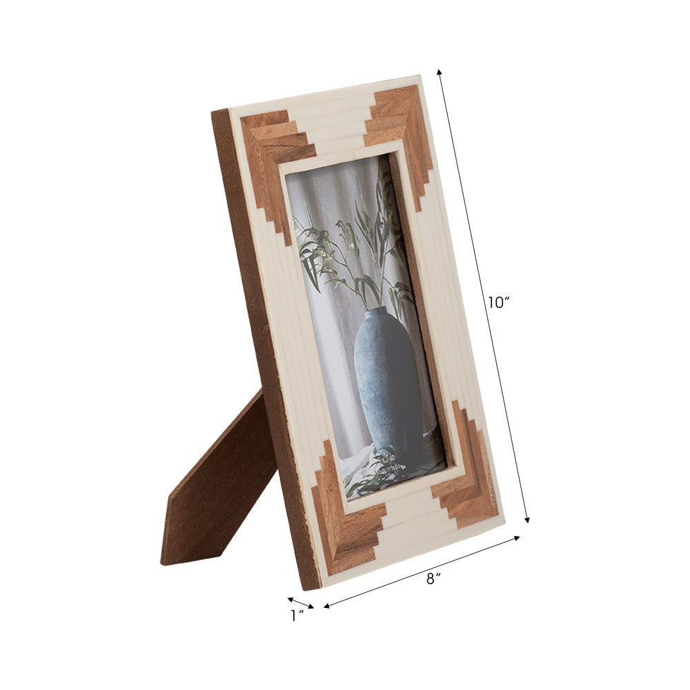 Orsa 8x10 Photo Frame w 5x7 Opening | Cascading Retro Wood Brown Design SBH-18119-02