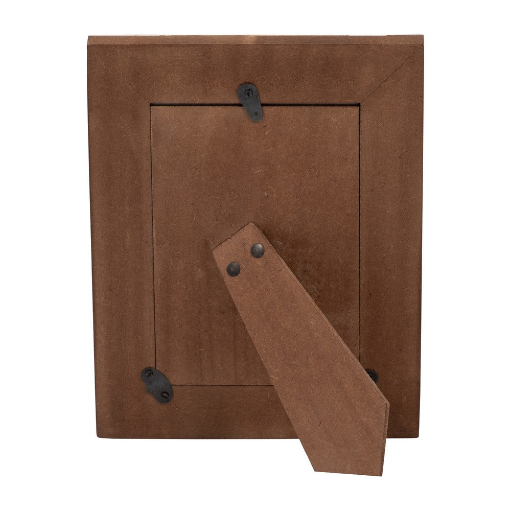 Nayo 4x6 Geometric Photo Frame | Mosaic Design | Brown & White Resin