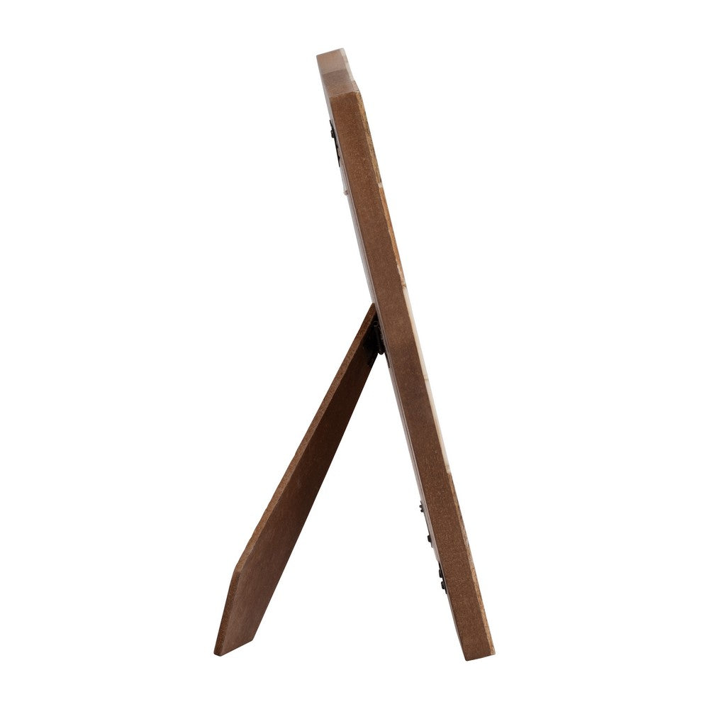 Loni Decorative 5x7 Photo Frame | White Brown Geometric Motifs Resin