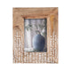 Photo Frame for 5 x 7 Picture | White Repeating Leaf Design | Brown Wood