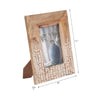 Photo Frame for 5 x 7 Picture | White Repeating Leaf Design | Brown Wood