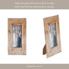Photo Frame for 5 x 7 Picture | White Repeating Leaf Design | Brown Wood
