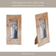 Photo Frame for 5 x 7 Picture | White Repeating Leaf Design | Brown Wood
