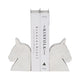 Decorative Bookend Set of 2 with Carved Horse Head Design | White Marble