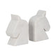 Decorative Bookend Set of 2 with Carved Horse Head Design | White Marble SBH-18140