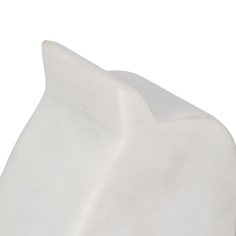 Decorative Bookend Set of 2 with Carved Horse Head Design | White Marble
