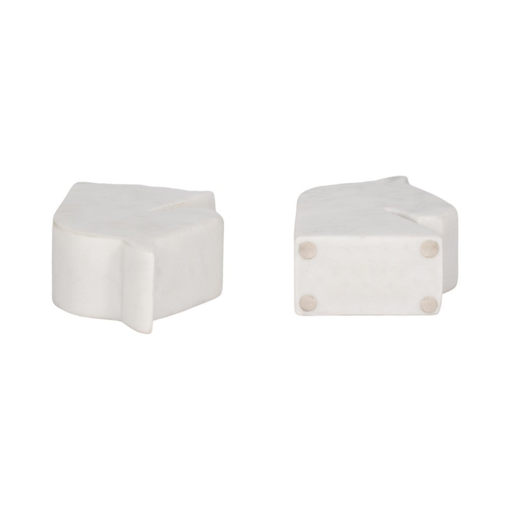 Decorative Bookend Set of 2 with Carved Horse Head Design | White Marble SBH-18140