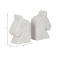 Decorative Bookend Set of 2 with Carved Horse Head Design | White Marble