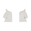 Decorative Bookend Set of 2 with Carved Horse Head Design | White Marble