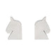 Decorative Bookend Set of 2 with Carved Horse Head Design | White Marble