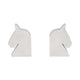 Decorative Bookend Set of 2 with Carved Horse Head Design | White Marble SBH-18140