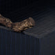 Decorative Serving Tray | Navy Blue Faux Leather & Antique Gold Handles
