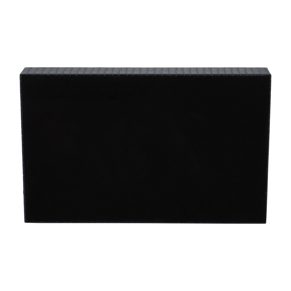 Decorative Serving Tray | Navy Blue Faux Leather & Antique Gold Handles