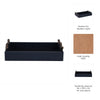 Decorative Serving Tray | Navy Blue Faux Leather & Antique Gold Handles
