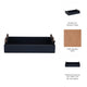 Decorative Serving Tray | Navy Blue Faux Leather & Antique Gold Handles