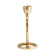 Louv Round Ring Accent Candle Holder | Tapered Design | Gold Metal 6"