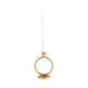 Louv Round Ring Accent Candle Holder | Tapered Design | Gold Metal 6"