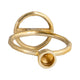 Louv Round Ring Accent Candle Holder | Tapered Design | Gold Metal 6"