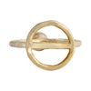 Louv Round Ring Accent Candle Holder | Tapered Design | Gold Metal 6"