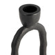 Taper Candle Holder | Open Oval Design | Industrial Style | Black Metal 8"