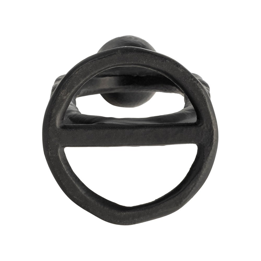 Taper Candle Holder | Open Oval Design | Industrial Style | Black Metal 8"