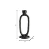 Taper Candle Holder | Open Oval Design | Industrial Style | Black Metal 8"