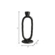 Taper Candle Holder | Open Oval Design | Industrial Style | Black Metal 8"