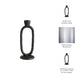 Taper Candle Holder | Open Oval Design | Industrial Style | Black Metal 8"