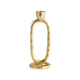 Louv Oval Candle Holder | Ring Shaped Tapered Design | 8" Gold Aluminum