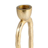 Louv Oval Candle Holder | Ring Shaped Tapered Design | 8" Gold Aluminum