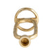 Louv Oval Candle Holder | Ring Shaped Tapered Design | 8" Gold Aluminum