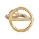 Louv Oval Candle Holder | Ring Shaped Tapered Design | 8" Gold Aluminum