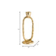 Louv Oval Candle Holder | Ring Shaped Tapered Design | 8" Gold Aluminum