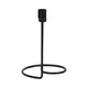 Modern Style Dual Taper Candle Holder | Swirled Base Black Iron | 8"