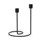 Modern Style Dual Taper Candle Holder | Swirled Base Black Iron | 8"