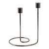 Decorative Candle Holder | 8" Minimal Silver Wired Double Swirl Base