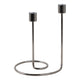 Decorative Candle Holder | 8" Minimal Silver Wired Double Swirl Base