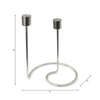 Decorative Candle Holder | 8" Minimal Silver Wired Double Swirl Base