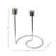 Decorative Candle Holder | 8" Minimal Silver Wired Double Swirl Base