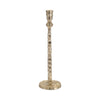 Decorative Tall Taper Candle Holder | Hammered Design | 15" | Gold Metal
