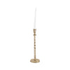 Decorative Tall Taper Candle Holder | Hammered Design | 15" | Gold Metal