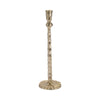Decorative Tall Taper Candle Holder | Hammered Design | 15" | Gold Metal