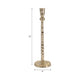 Decorative Tall Taper Candle Holder | Hammered Design | 15" | Gold Metal