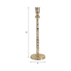Decorative Tall Taper Candle Holder | Hammered Design | 15" | Gold Metal